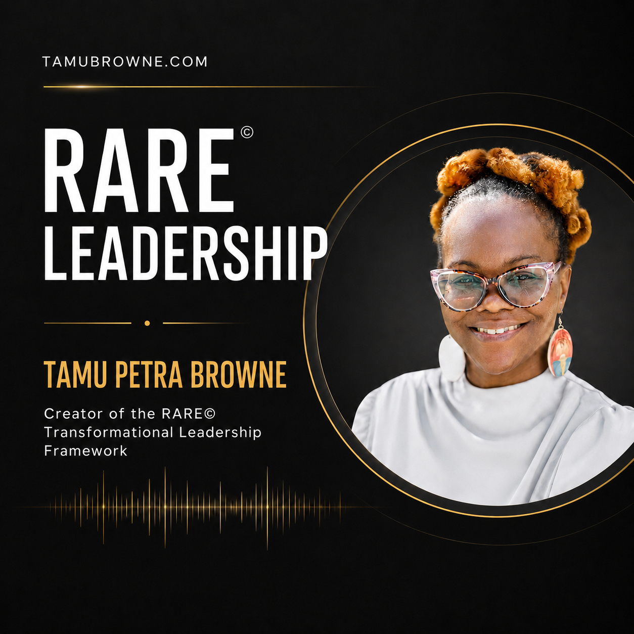 Dr. Tamu Petra Browne hosting the RARE Leadership Podcast for corporate executives